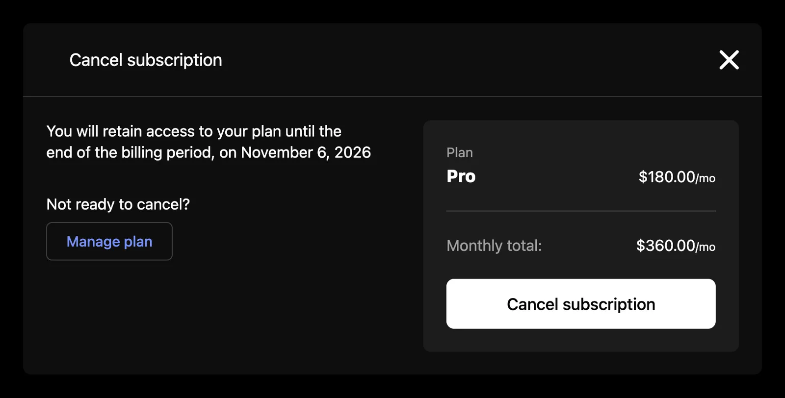 Unsubscribe button