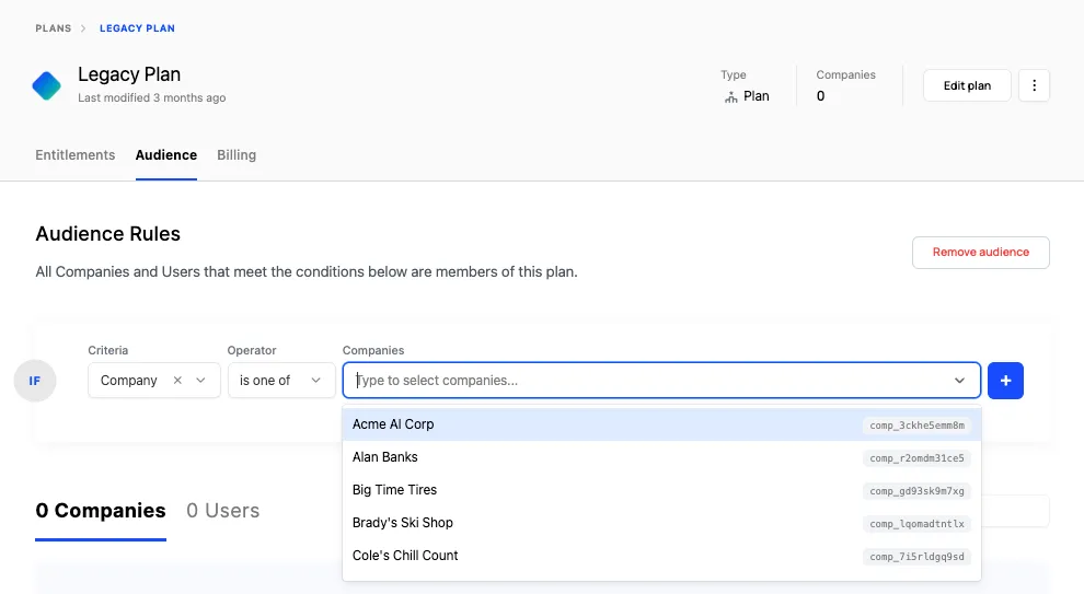 Plan audience company
