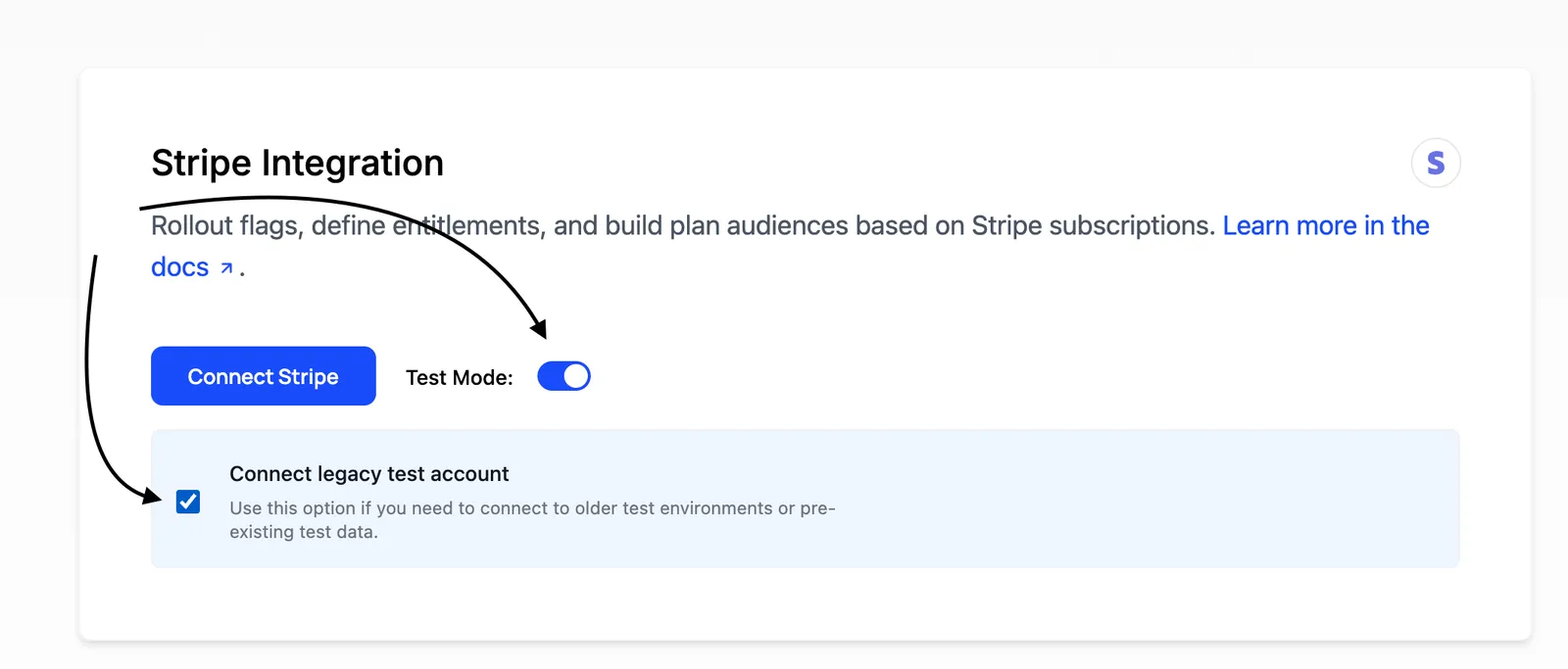 Stripe Legacy Test Account