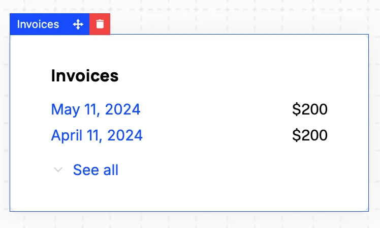 Components invoices