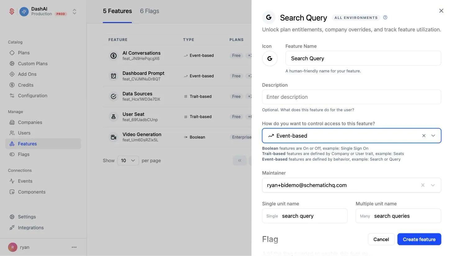 Create feature