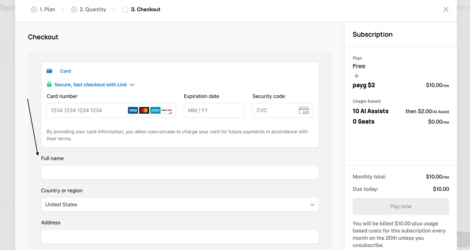 Checkout data collection
