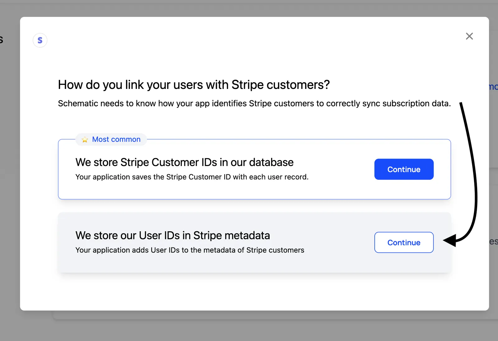 Stripe Customer Key from Metadata